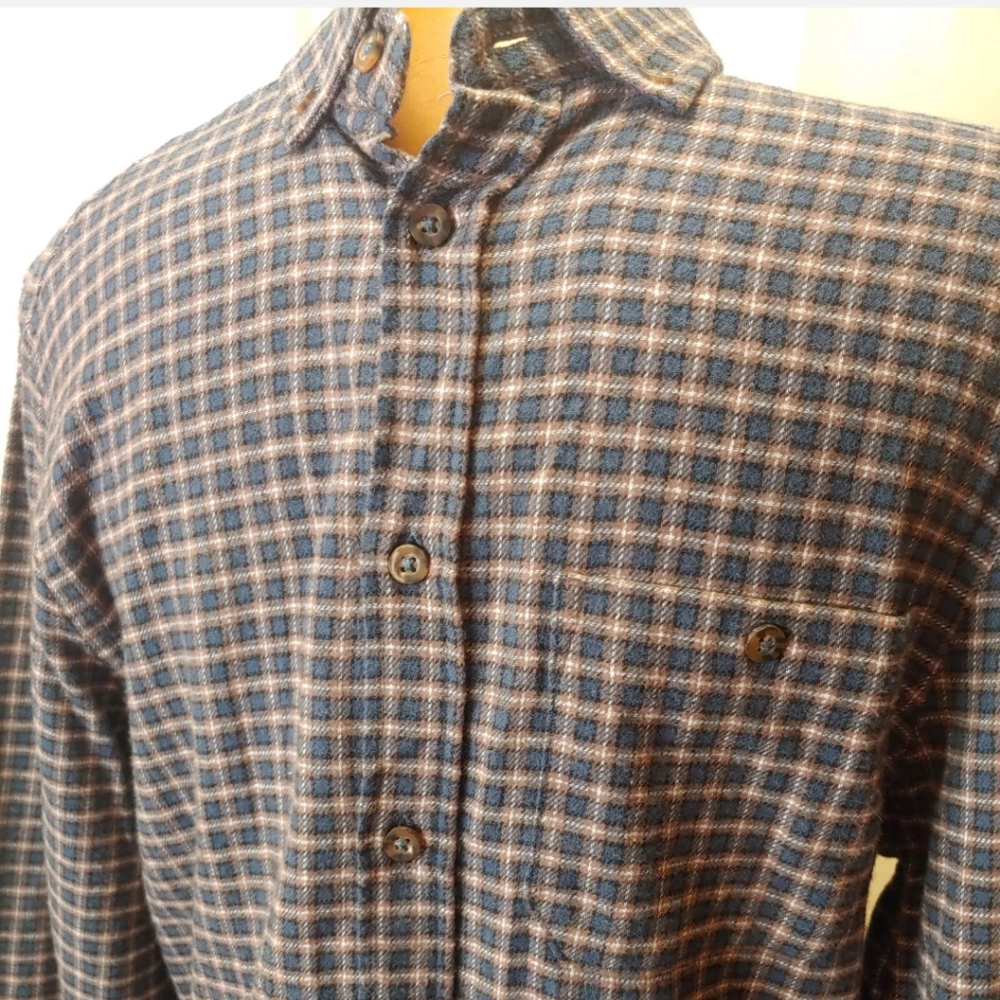 Notdstrom Soft Flannel Shirt Men Sm Preppy Academia School Fall Brown Plaid New